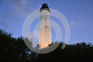 Biarritz Lighthouse in France at sunset