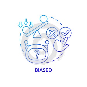 Biased blue gradient concept icon