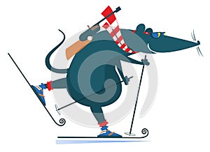 Biathlon competitor rat or mouse illustration