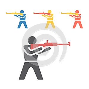 Biathlon icon. Winter game. Vector signs for web graphics