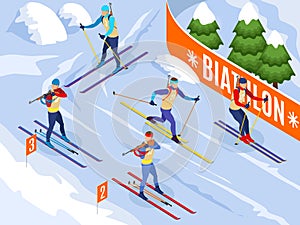 Biathlon Isometric Background photo