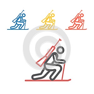 Biathlon line icon. Winter game. Vector signs for web graphics