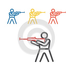 Biathlon line icon. Winter game. Vector signs for web graphics