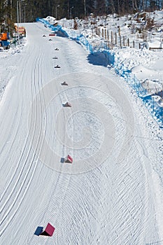 Biathlon, ski slope with two lanes