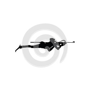 Biathlon sportsman silhouette