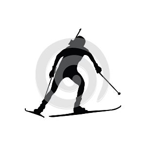 Biathlon sportsman silhouette