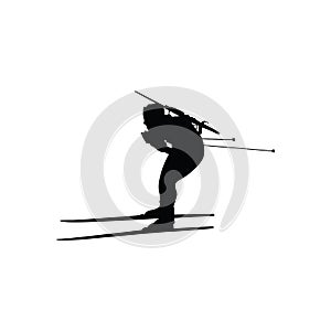 Biathlon sportsman silhouette