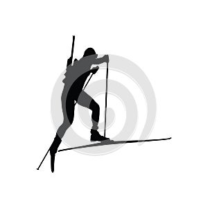 Biathlon sportsman silhouette