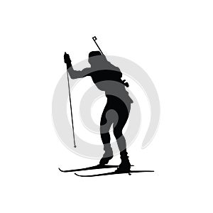 Biathlon sportsman silhouette