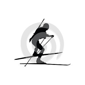 Biathlon sportsman silhouette