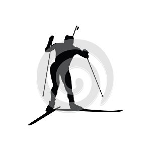 Biathlon sportsman silhouette