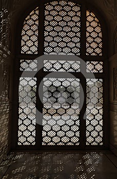 The carved window at Bibi Ka Maqbara, India photo