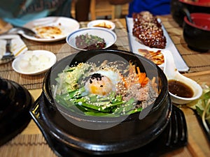 BIBIMBAP, Healthy eating.Korean Culture menu.