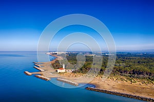 Bibione Lighthouse in the Adriatic Sea photo