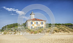 Bibione Lighthouse on the beach in Italy photo