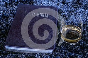 Bible and alcohol photo