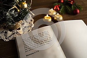 Bible book in Christmas time