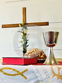 Bible, bread and caliche photo