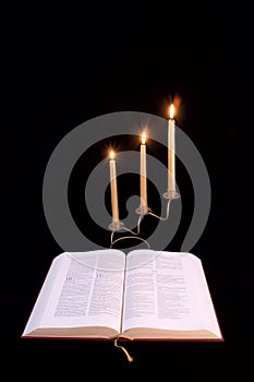 Bible and Candelabra photo