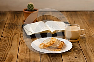 Bible and coffee breakfast french toast