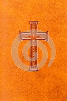 Bible Cover Of Cross Close Up