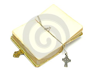 Bible with cross