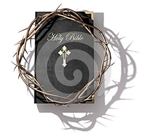 Bible And Crown Of Thorns