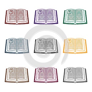 Bible icon in black style isolated on white background. Religion symbol stock vector illustration.