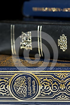 Bible and Koran (Qur'an) and Book of Mormon