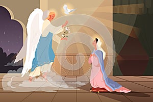 Bible narratives about the Annunciation to the Blessed Virgin Mary. photo