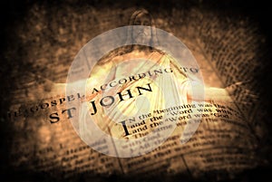 Bible New Testament St. John with Jesus