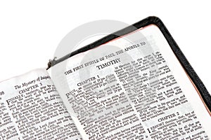 Bible open to timothy