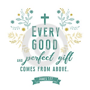 Bible quote, verbs with wreath design