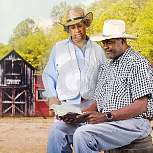 Bible Reading Cowboy Couple