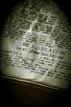 Bible Series Revelation sepia photo