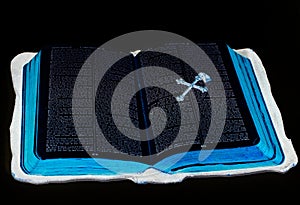 Bible And A Silver Cross In Negative X-ray Style