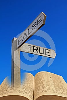 Bible spiritual direction arrow sign false true doctrine photo