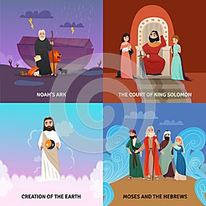 Bible Story Concept Icons Set