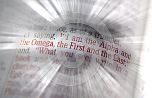 Bible text I am the Alpha and the Omega photo