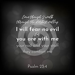 La Bibbia versetto salmo 23 volere paura non cattivo 