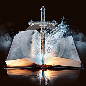 The Bible Word of God Sword the Gospel of Salvation Generative AI Illustration