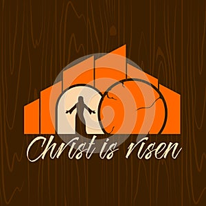 Biblical illustration. Christ is risen. Happy easter.