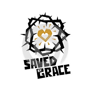 Biblical illustration. Christian art. Saved by Grace