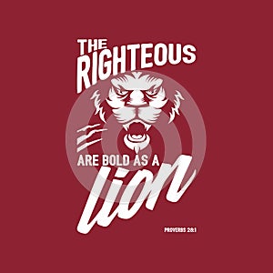 Biblical illustration. Christian lettering. The lion of the tribe of Judah. Revelation 5:5.