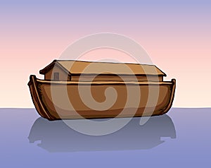 Biblical Noah`s Ark. Vector drawing