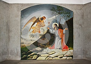 Biblical scene fresco