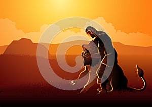 Samson Fighting The Lion