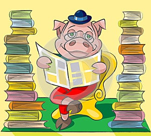 Bibliophile - pig