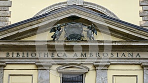 The Biblioteca Ambrosiana, a historic library in Milan, Italy photo