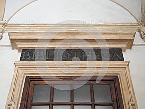 Bibliotheca library sign photo
